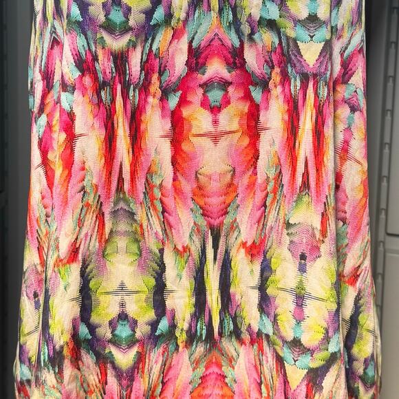 Alexis Olivia Racer Back Silk Flowy Drapy Tank Women L Tie Dye Pink Green Purple - Picture 5 of 8